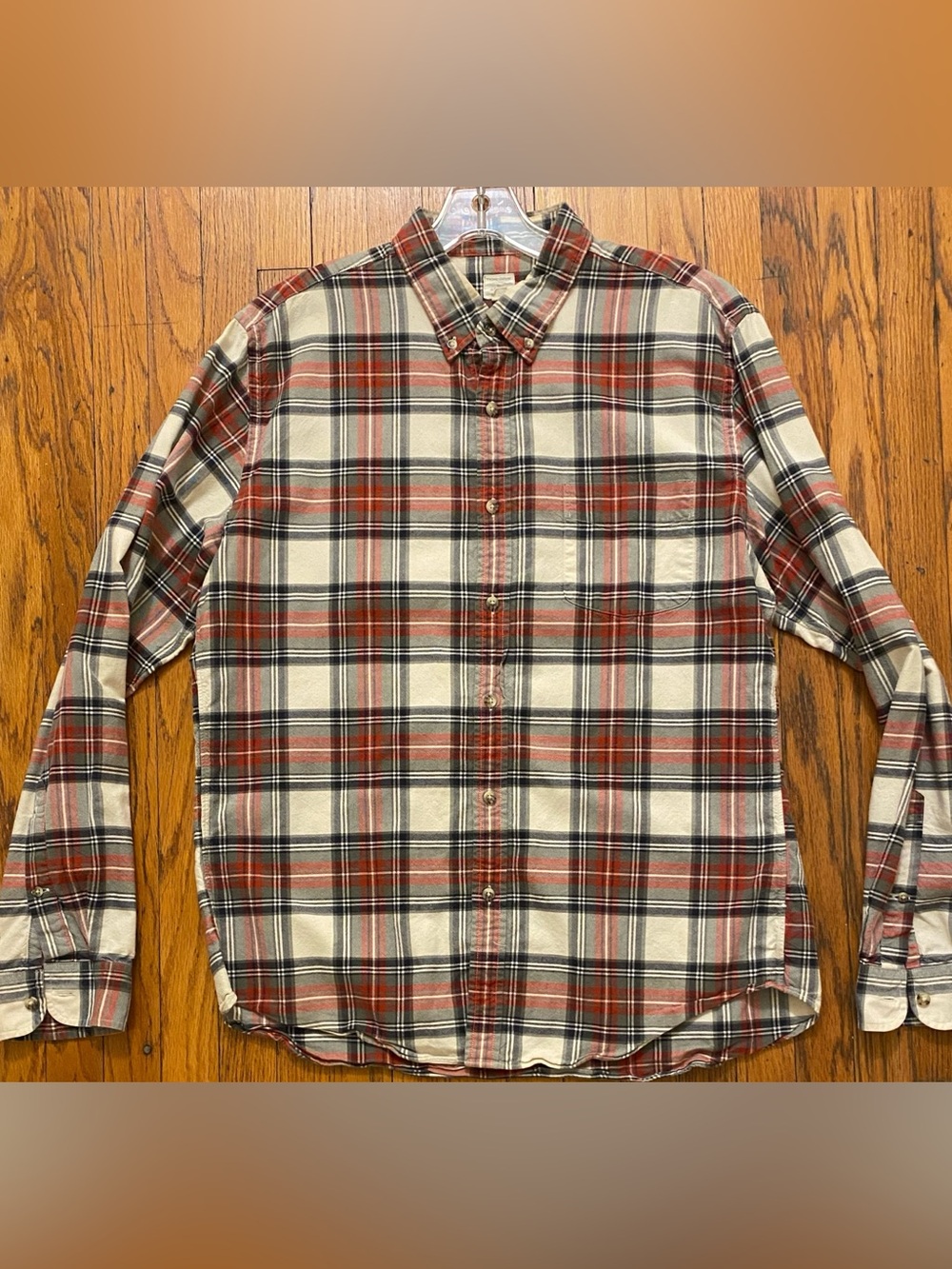 J. Crew Vintage Plaid Oxford Long Sleeve Button Down Excellent L Retail $110
